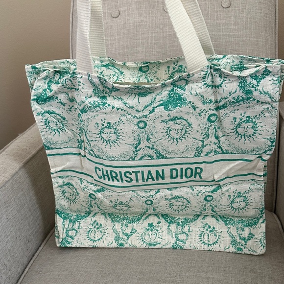 Green fabric Dior tote- brand new - Picture 2 of 5